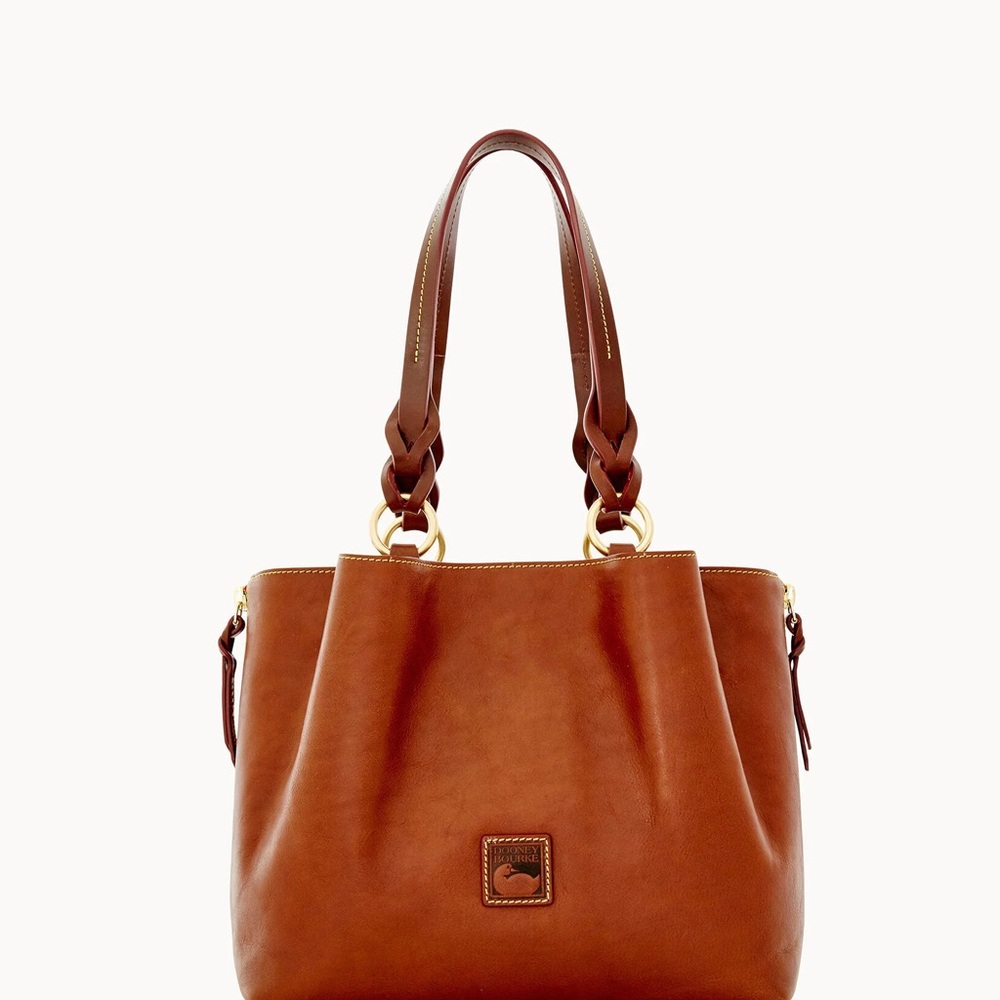 Dooney & Bourke Chestnut Florentine Leather Large Zip Barlow